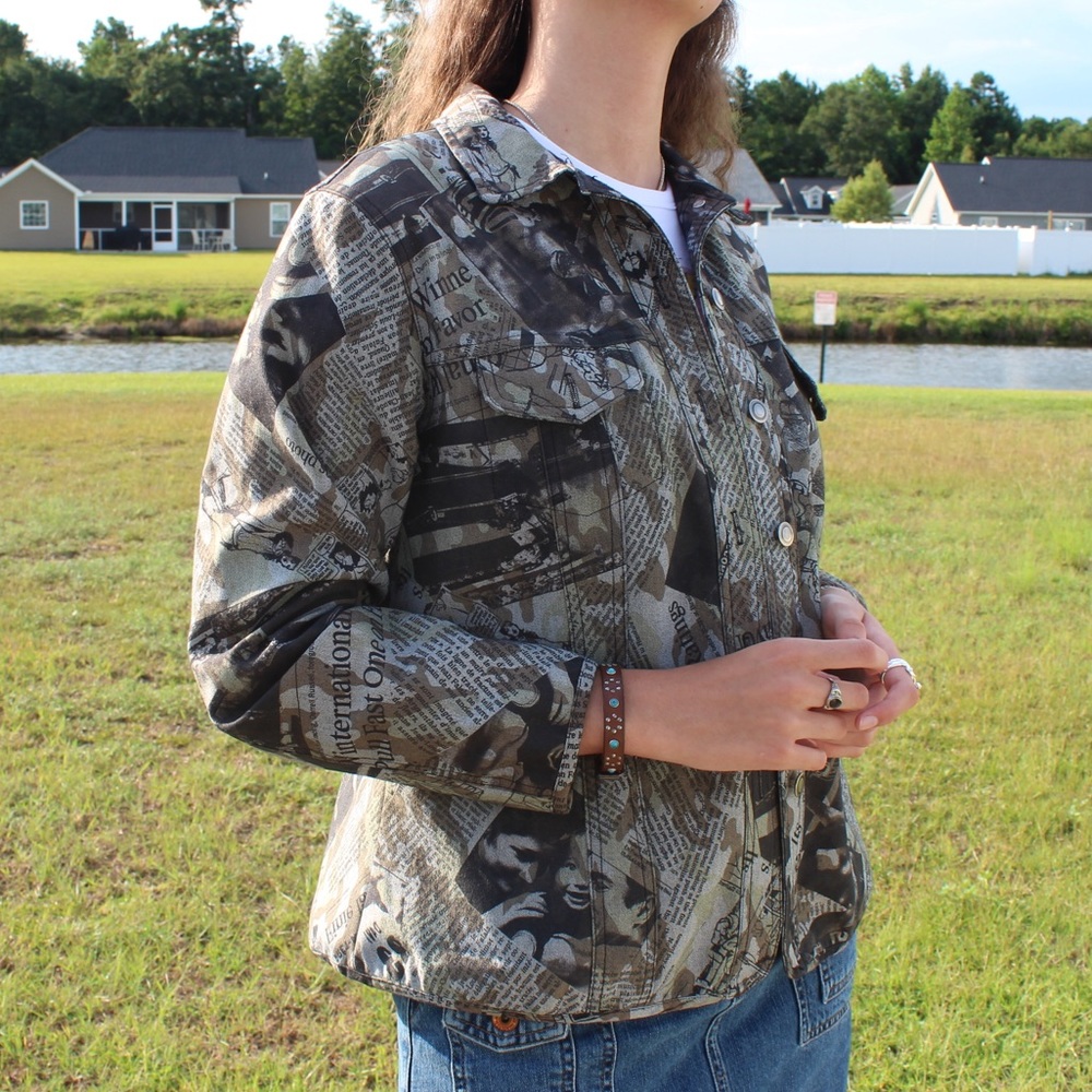 Blazer with Newspaper Pattern